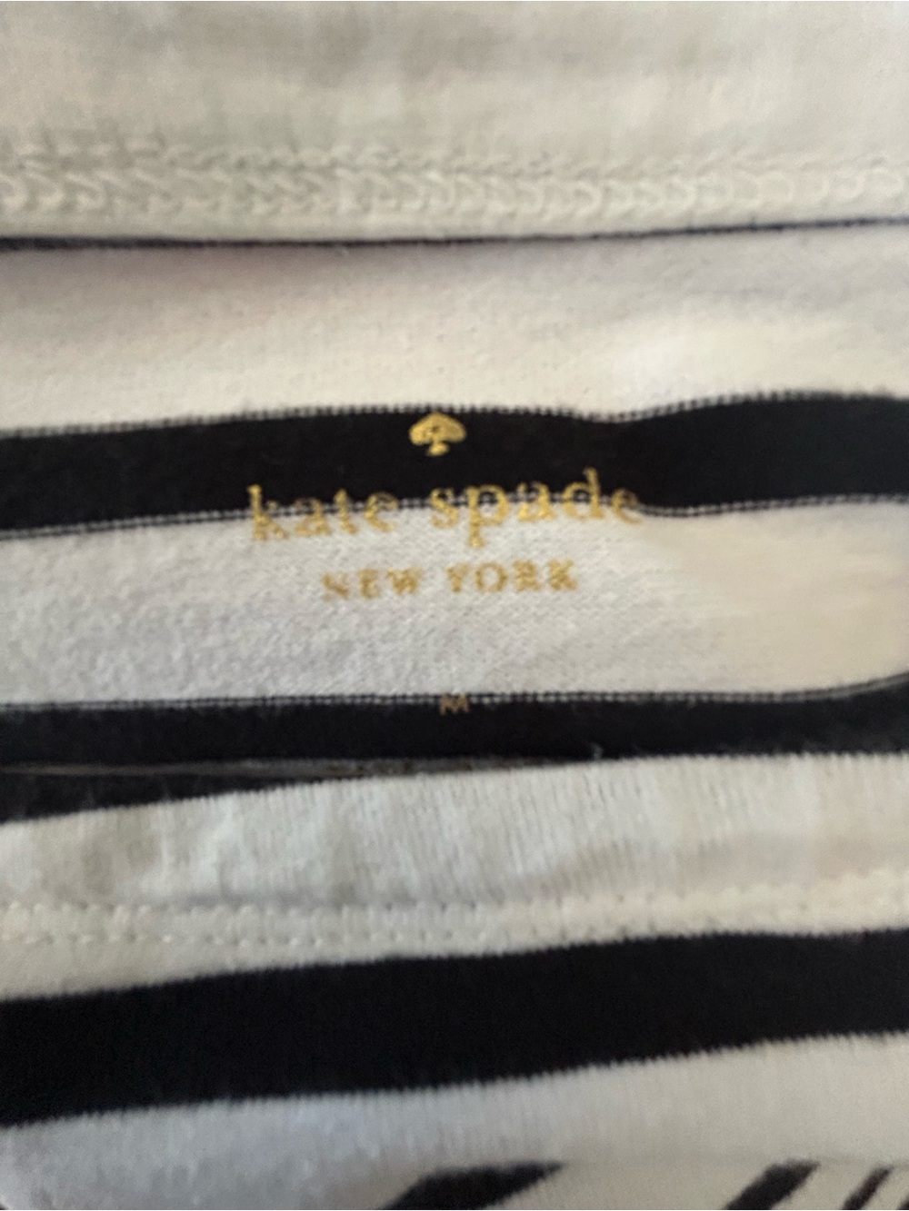 Kate Spade Watson Lane Varsity Stripe Top, Med Flounce Sleeve - Picture 2 of 6